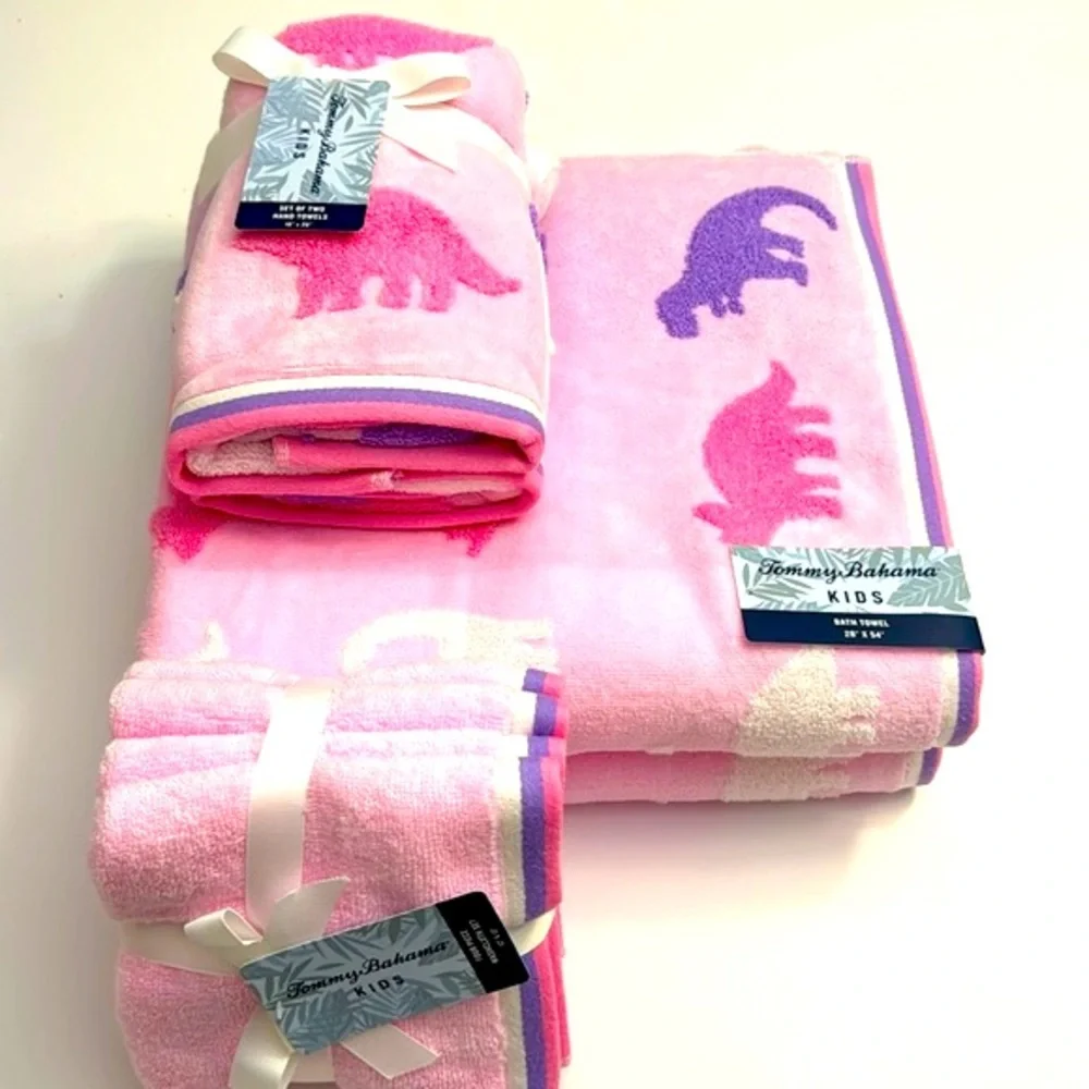 💥8pc TOMMY BAHAMA Kids 100% Cotton Bath Towel Set - Daniele Di - Pink/Purple